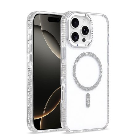 Gpack İphone 16 Pro Max Kılıf Tera Taşlı Magsafe Kablosuz Şarj Özellikli