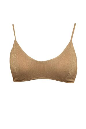 DeFacto Regular Fit Parlak Kumaş Bikini Üstü-Fall in Love C3181AX24SMYL275