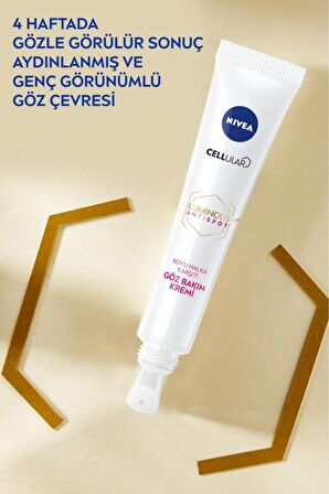 Nivea Luminous630 Koyu Halka Karşıtı Göz Bakım Kremi 15ml, Aydınlık Göz Çevresi, Hyaluronik Asit Etkili