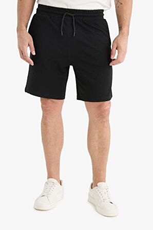 DeFacto Slim Fit Dar Kesim Cepli Pamuklu Basic Düz Bermuda Şort W1105AZ25SPBK81