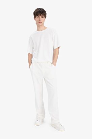 DeFacto Bol Rahat Kesim Wide Leg Üç Cepli Geniş Paça Pamuklu Yazlık Pantolon F0606AX25SPER83