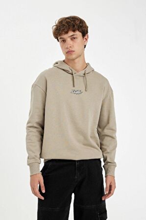 DeFacto Haki Marvel Avengers Boxy Fit Kapüşonlu Sırt Baskılı Sweatshirt C6515AX24AUKH475