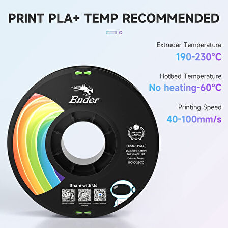 Creality Ender PLA+ Filament Yeşil 1.75mm 1kg