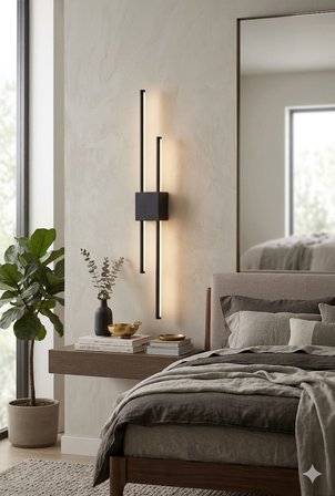 Elektrikle Çalışır, 12 Watt 3000 Kelvin Sarı Işık Dekoratif Duvar Apliği, Led aplik, Yatakbaşı Aplik