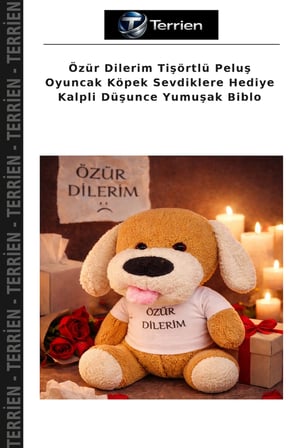 Özür Dilerim Tişörtlü Peluş Oyuncak Köpek Sevdiklere Hediye Kalpli Düşunce Yumuşak Biblo
