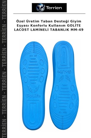 Özel Üretim Taban Desteği Giyim Eşyası Konforlu Kullanım GOLİTE LACOST LAMİNELİ TABANLIK MM-49