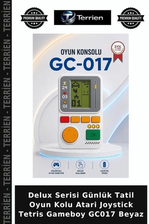 Delux Serisi Günlük Tatil Oyun Kolu Atari Joystick Tetris Gameboy GC017 Beyaz