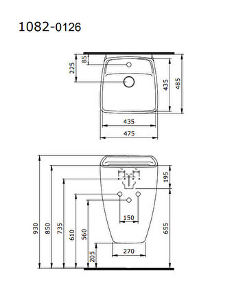 Bocchi Firenze Asma Monoblok Lavabo Mat Beyaz 1082-002-0126
