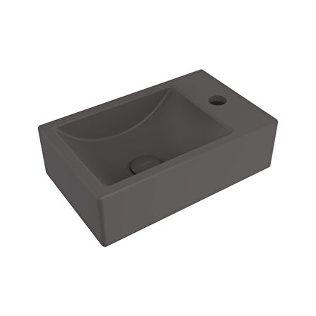 Bocchi Milano Dar Sağ Lavabo 37 Cm Mat Antrasit 1419-020-0126