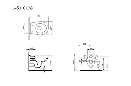 Bocchi Taormina Rimless Asma Klozet P. Beyaz 1451-001-0128 Kapak Hariç