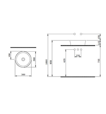 Bocchi Sottile Slim Çanak Lavabo 38 cm Mat Yeşil 1478-027-0125