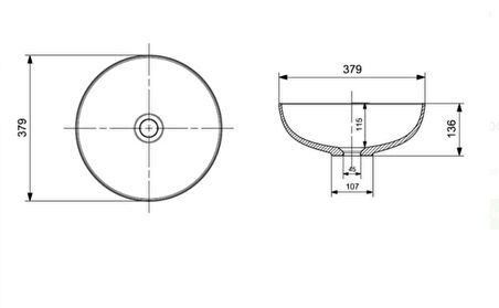 Bocchi Sottile Slim Çanak Lavabo 38 cm Mat Yasemin 1494-007-0125