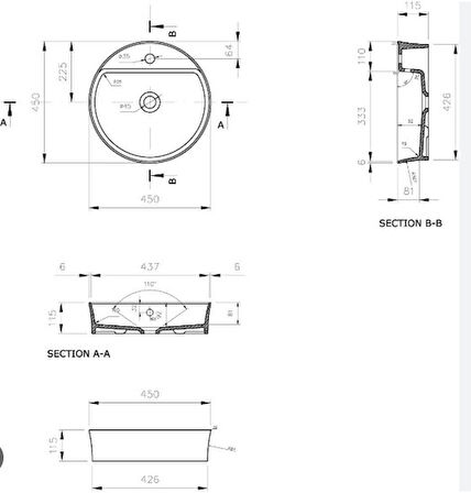 Bocchi Sottile Slim Batarya Banklı Lavabo 45 cm Mat Gri 1599-006-0126