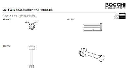 Bocchi Piave Tuvalet Kağıtlık Yedek Sabit Krom 3015-0010