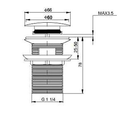 Bocchi Basmalı Lavabo Süzgeci Su Taşma Delikli 6190-0002