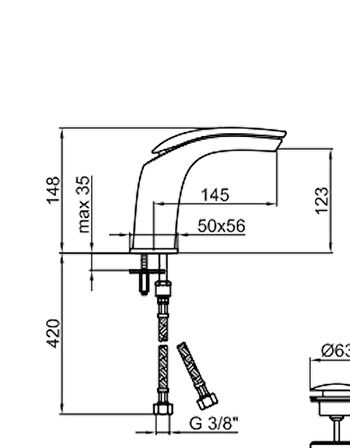 İtalyan Webert-Aria Tek Kollu Şelale Su Akişi Lavabo Bataryasi Krom AI832001015