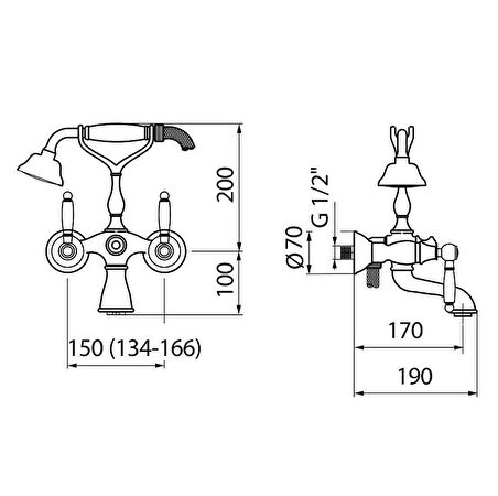 İtalyan Webert -Dorian Banyo Bataryasi-spi̇ral Hortum-el Duşu Seti̇ Ve Askisi Dahi̇l Krom 