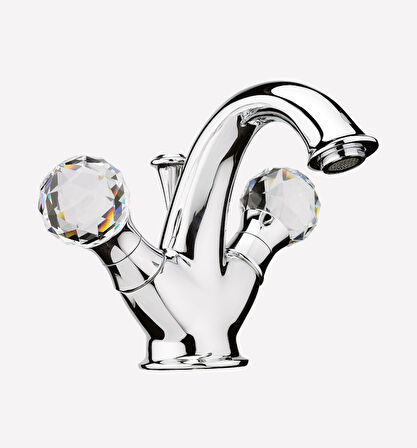 İtalyan Webert Karenina Lavabo Bataryasi Krom-Swarovsky Taşli