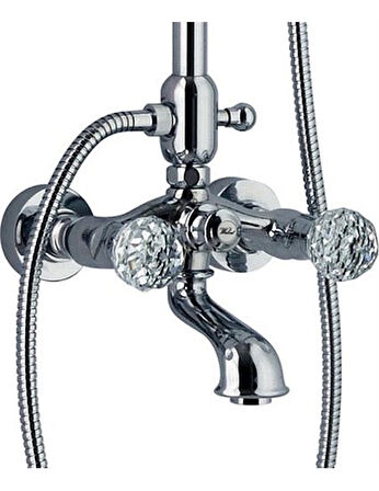 İtalyan Webert Karenina Banyo Bataryasi Swarovsky Taşli Duş Kolonu ,El Duşu Seti̇ Krom