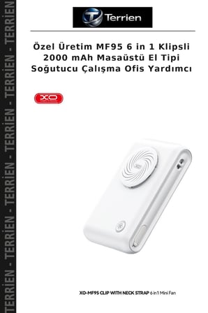 Özel Üretim MF95 6 in 1 Klipsli 2000 mAh Masaüstü El Tipi Soğutucu Çalışma Ofis Yardımcı
