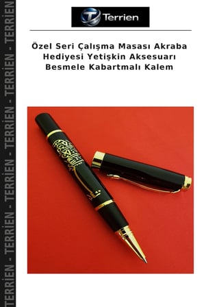 Özel Seri Çalışma Masası Akraba Hediyesi Yetişkin Aksesuarı Besmele Kabartmalı Kalem