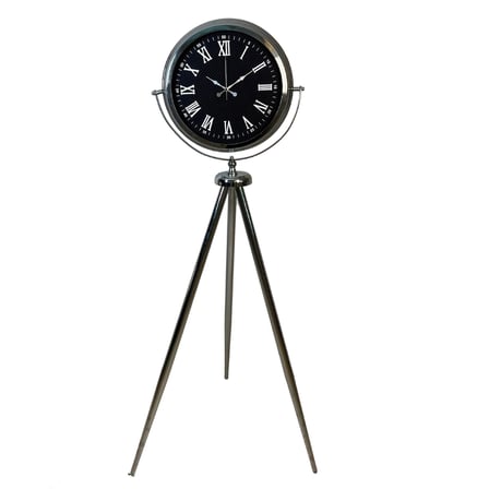 Krom Karbon 150 x 45 Cm Metal Tripod Ayaklı Saat iegxx