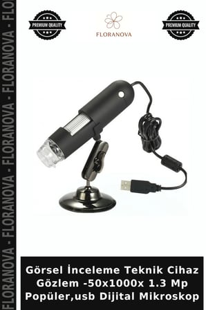 Görsel İnceleme Teknik Cihaz Gözlem -50x1000x 1.3 Mp Popüler,usb Dijital Mikroskop