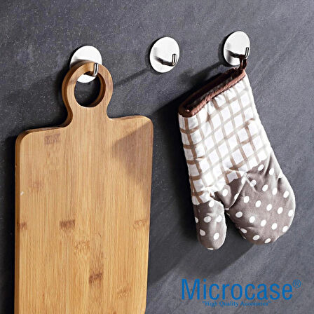Microcase  Yapışkanlı  Paslanmaz Çelik Banyo Mutfak Eşya Havlu Vb Metal Askılık Yuvarlak Tasarım - SİYAH AL4935 1 Adet
