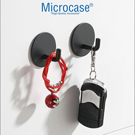 Microcase  Yapışkanlı  Paslanmaz Çelik Banyo Mutfak Eşya Havlu Vb Metal Askılık Yuvarlak Tasarım - SİYAH AL4935 1 Adet