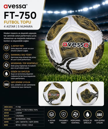 Özel Seri Yetişkin Aktivite İdman FT-750 Futbol Topu 4 Astar