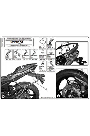 Plxr364 Yamaha Xj6 Dıversıon (09-15) Yan Çanta Taşıyıcı