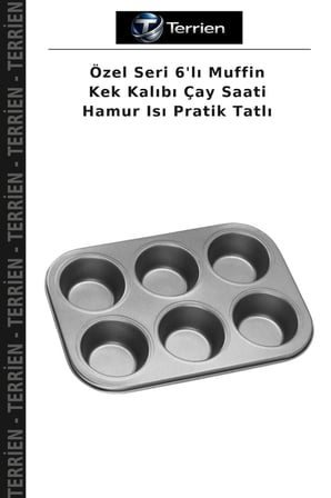 Özel Seri 6'lı Muffin Kek Kalıbı Çay Saati Hamur Isı Pratik Tatlı
