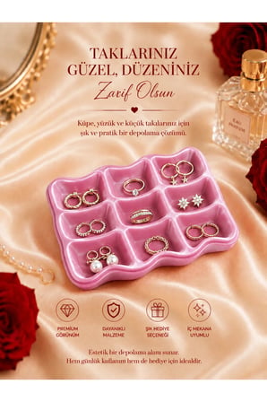KÜPE YÜZÜK ORGANİZERİ TAKI ORGANİZER PREMİNYUM ŞIK TASARIM