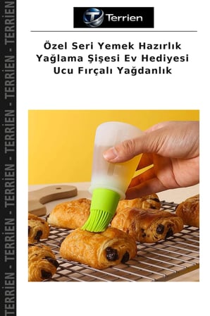 Özel Seri Yemek Hazırlık Yağlama Şişesi Ev Hediyesi Ucu Fırçalı Yağdanlık