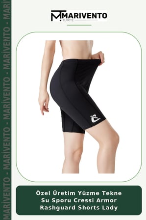 Özel Üretim Yüzme Tekne Su Sporu Cressi Armor Rashguard Shorts Lady
