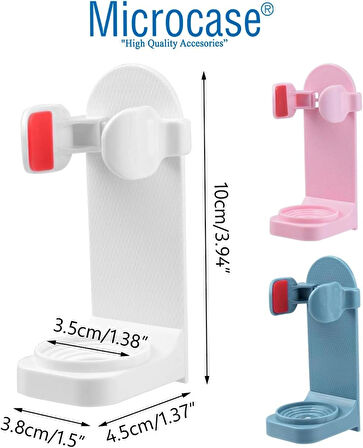 Microcase Yapışkanlı Duvara Monte Şarjlı Diş Fırçası Tutucu Stand - PEMBE AL4802