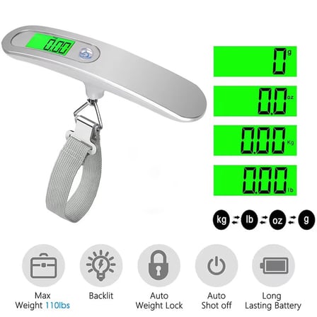 Özel Üretim Kolay Kullanım Uçak Hazırlığı Tatil Gereci Dijital Bavul Tartısı LCD Ekranlı 50 KG