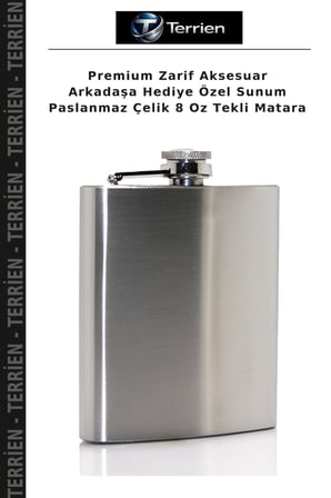 Premium Zarif Aksesuar Arkadaşa Hediye Özel Sunum Paslanmaz Çelik 8 Oz Tekli Matara