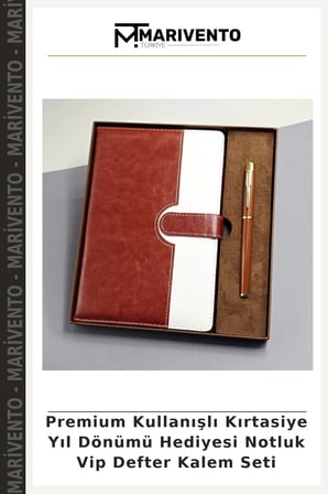 Premium Kullanışlı Kırtasiye Yıl Dönümü Hediyesi Notluk Vip Defter Kalem Seti