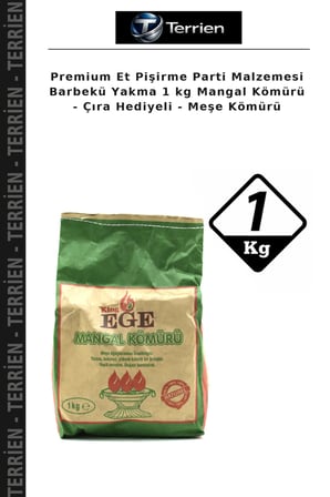 Premium Et Pişirme Parti Malzemesi Barbekü Yakma 1 kg Mangal Kömürü - Çıra Hediyeli - Meşe Kömürü