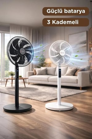 Özel Seri Günler Oda Akıllı Vantilatör Ayaklı 16 Inc SF02 Siyah 60W
