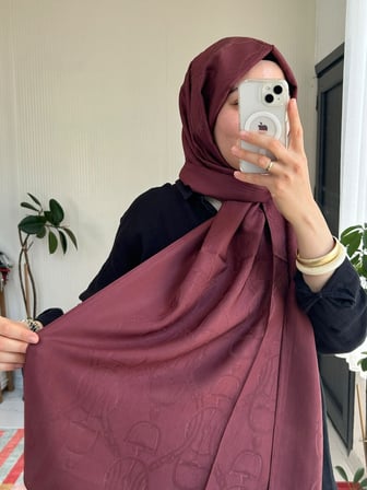 Noura Scarf Diamond Maria Şal Bordo