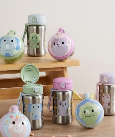 Skip Hop Besties Squad Paslanmaz Çelik Pipetli Suluk Kedi