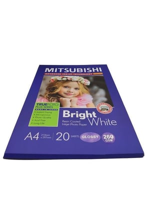 Delux Serisi Mitsubishi Fotoğraf Kağıdı 260 Gr A4 Inkjet Kağıt Parlak Belge Baskı Kırtasiye