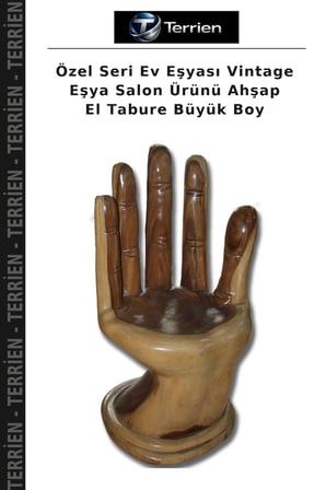 Özel Seri Ev Eşyası Vintage Eşya Salon Ürünü Ahşap El Tabure Büyük Boy