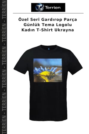 Özel Seri Gardırop Parça Günlük Tema Logolu Kadın T-Shirt Ukrayna