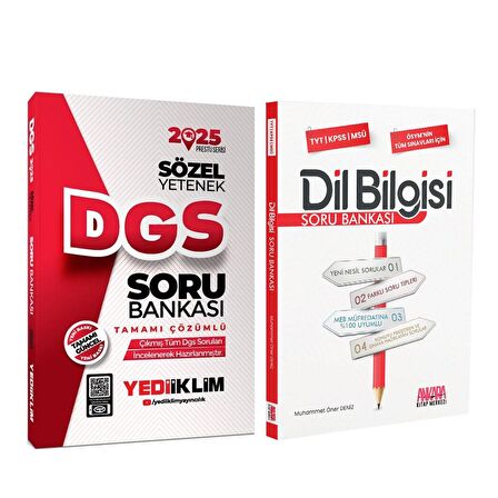 Yediiklim 2025 DGS Sözel Yetenek ve AKM Dil Bilgisi Soru Bankası Seti 2 Kitap