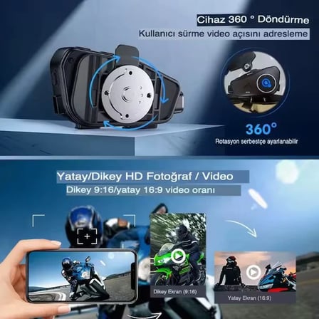 Delux Serisi Sürüş Güvenliği Yolculuk Ekipmanı Q28 Kameralı Motosiklet Kask Kulaklığı 1080P