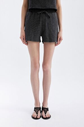 DeFacto Regular Fit Normal Bel Casual Düz Paça Bürümcük Şort D0568AX24SMAR148