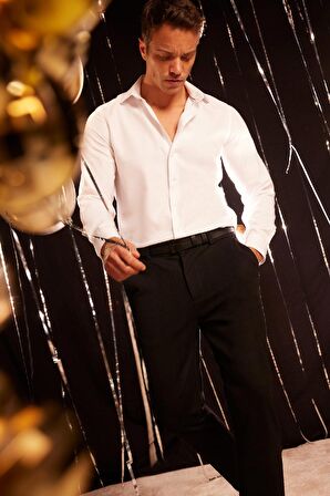 DeFacto Slim Fit Dar Kesim Oxford Basic Düz Pamuk Karışımlı Uzun Kollu Gömlek R4340AZ24AUWT34